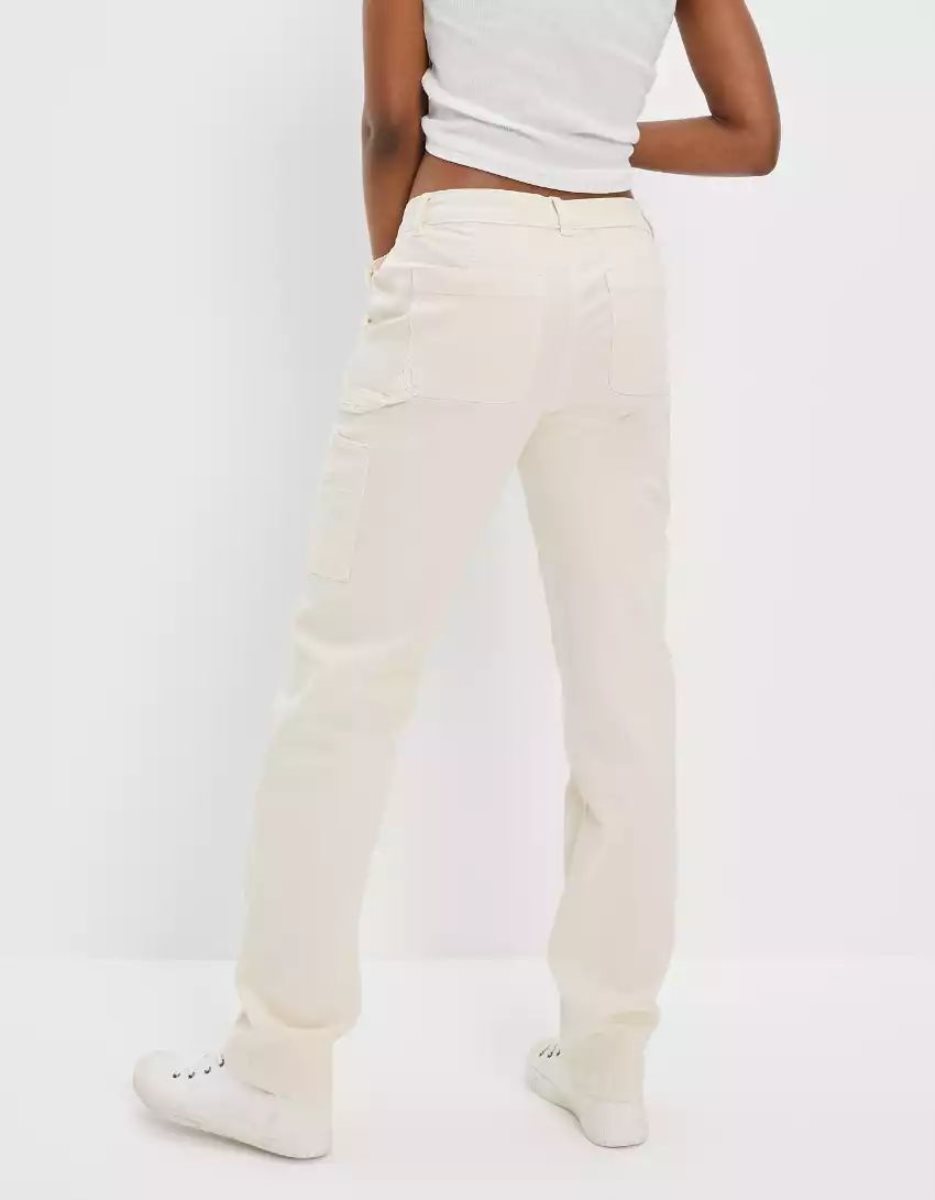 American Eagle AE Stretch High-Waisted Gerade Leg Carpenter Pant Jeans Damen Weiß | YOMTS0629