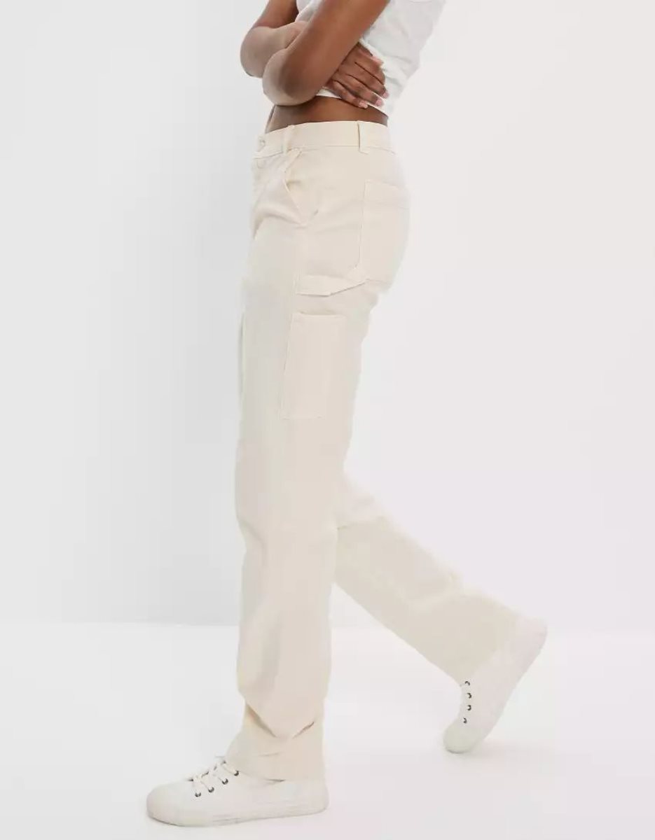 American Eagle AE Stretch High-Waisted Gerade Leg Carpenter Pant Jeans Damen Weiß | YOMTS0629