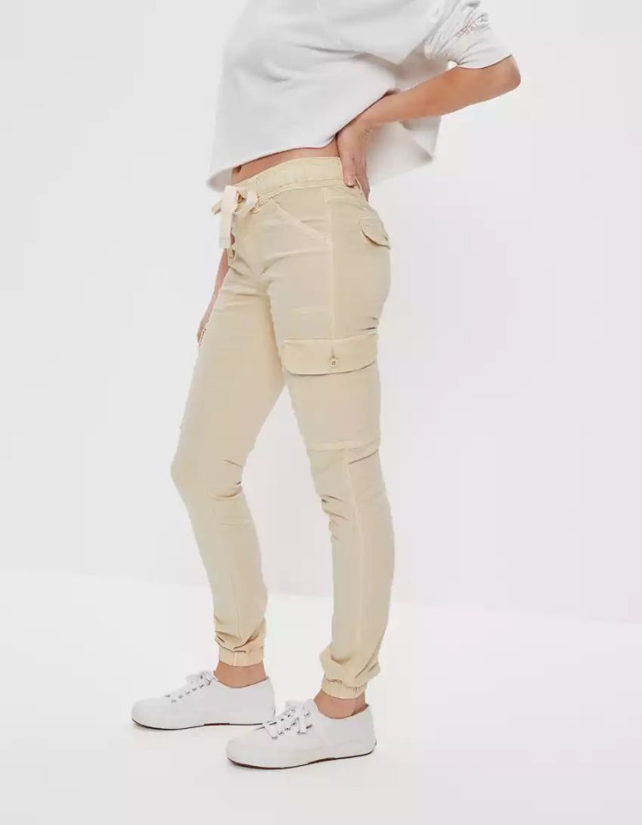 American Eagle AE Stretch High-Waisted Jegging Jogger Hose Damen Khaki | IXEGV8247