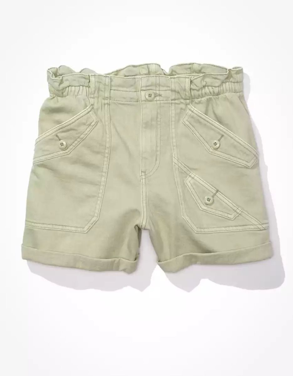 American Eagle AE Stretch Highest Taille Baggy Utility GolfShorts Damen Olivgrün | PUFIM7084