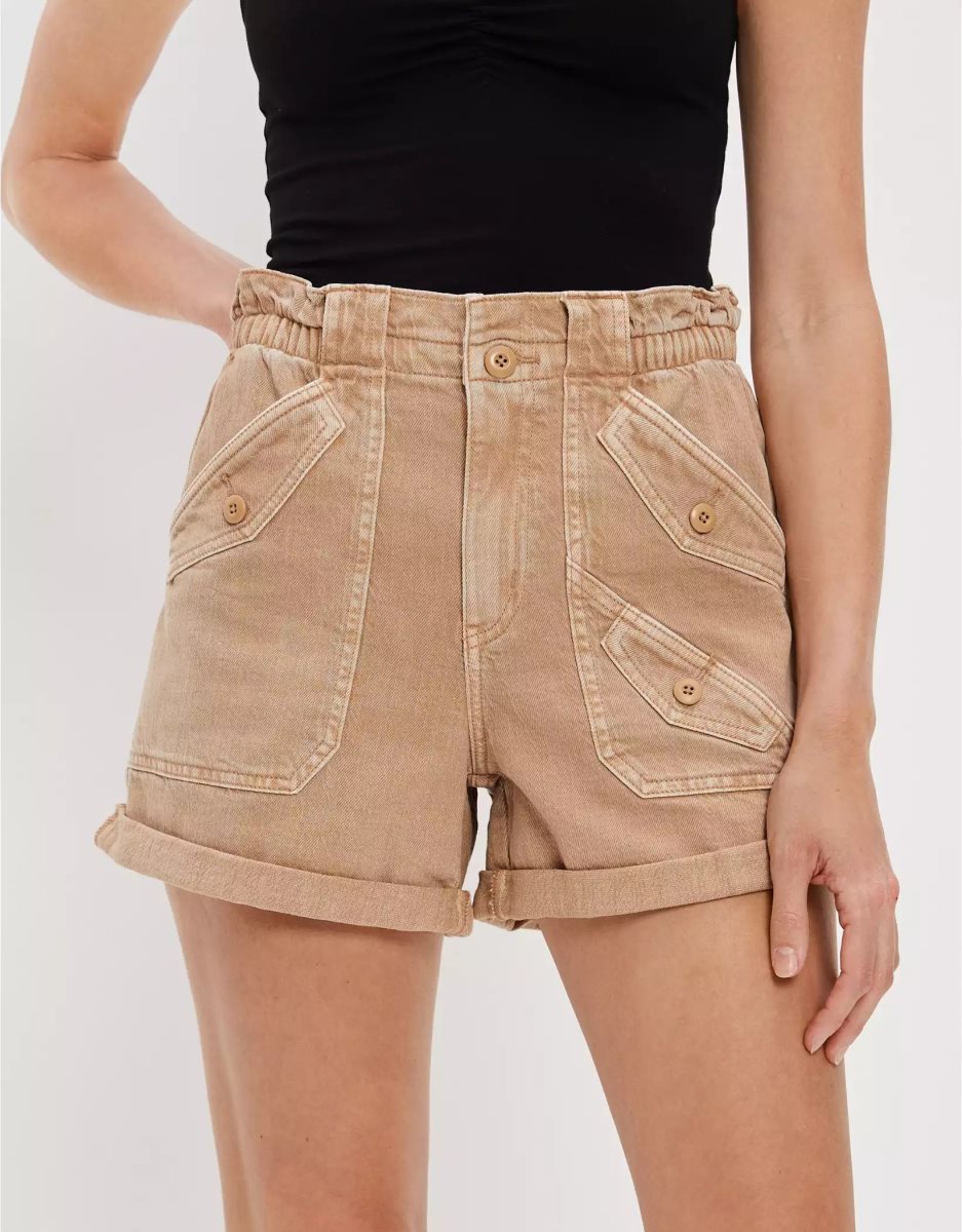 American Eagle AE Stretch Highest Taille Baggy Utility GolfShorts Damen Braun | WHLBF6534