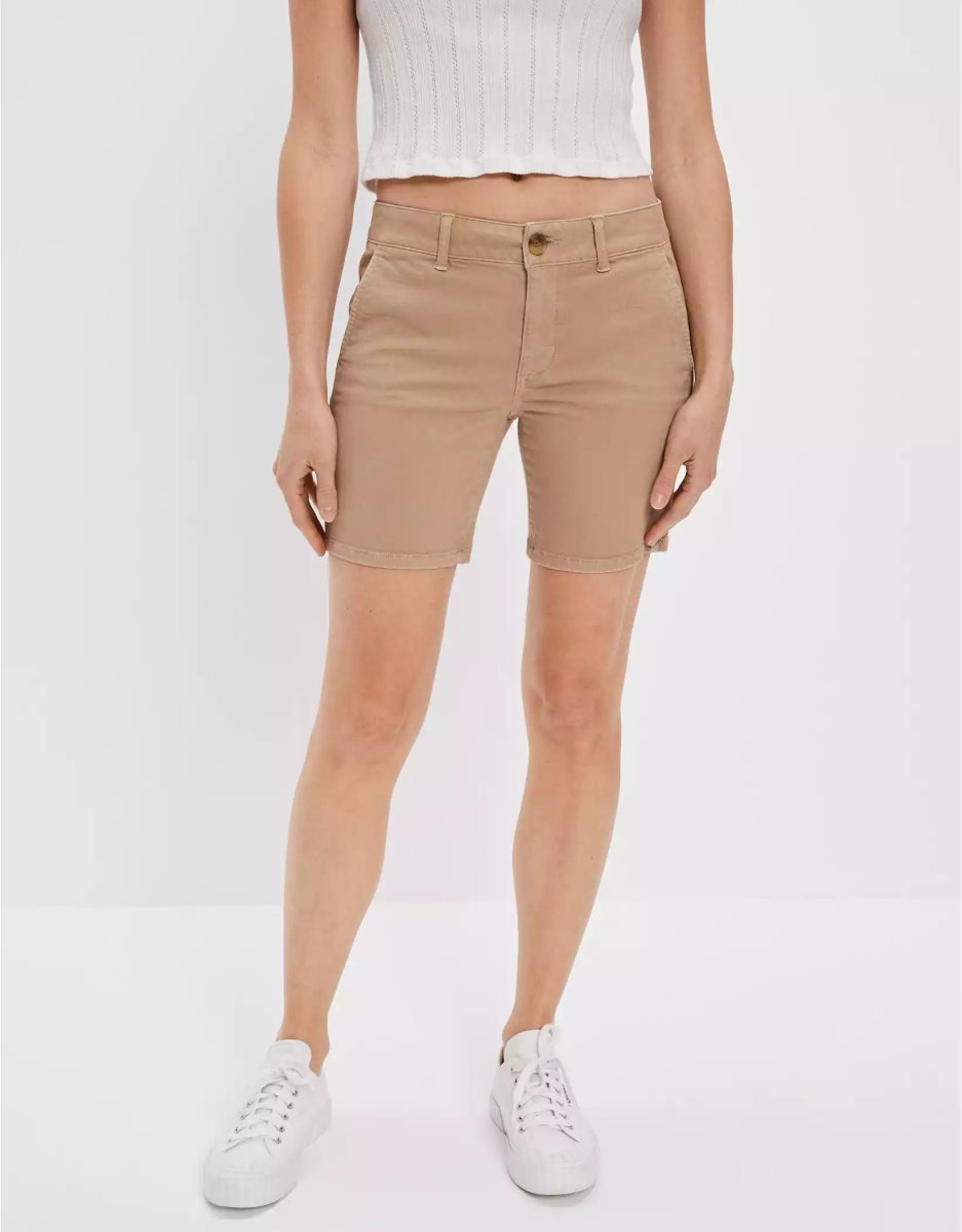 American Eagle AE Stretch Khaki Schlank Bermuda GolfShorts Damen Mehrfarbig | PXNTE3059