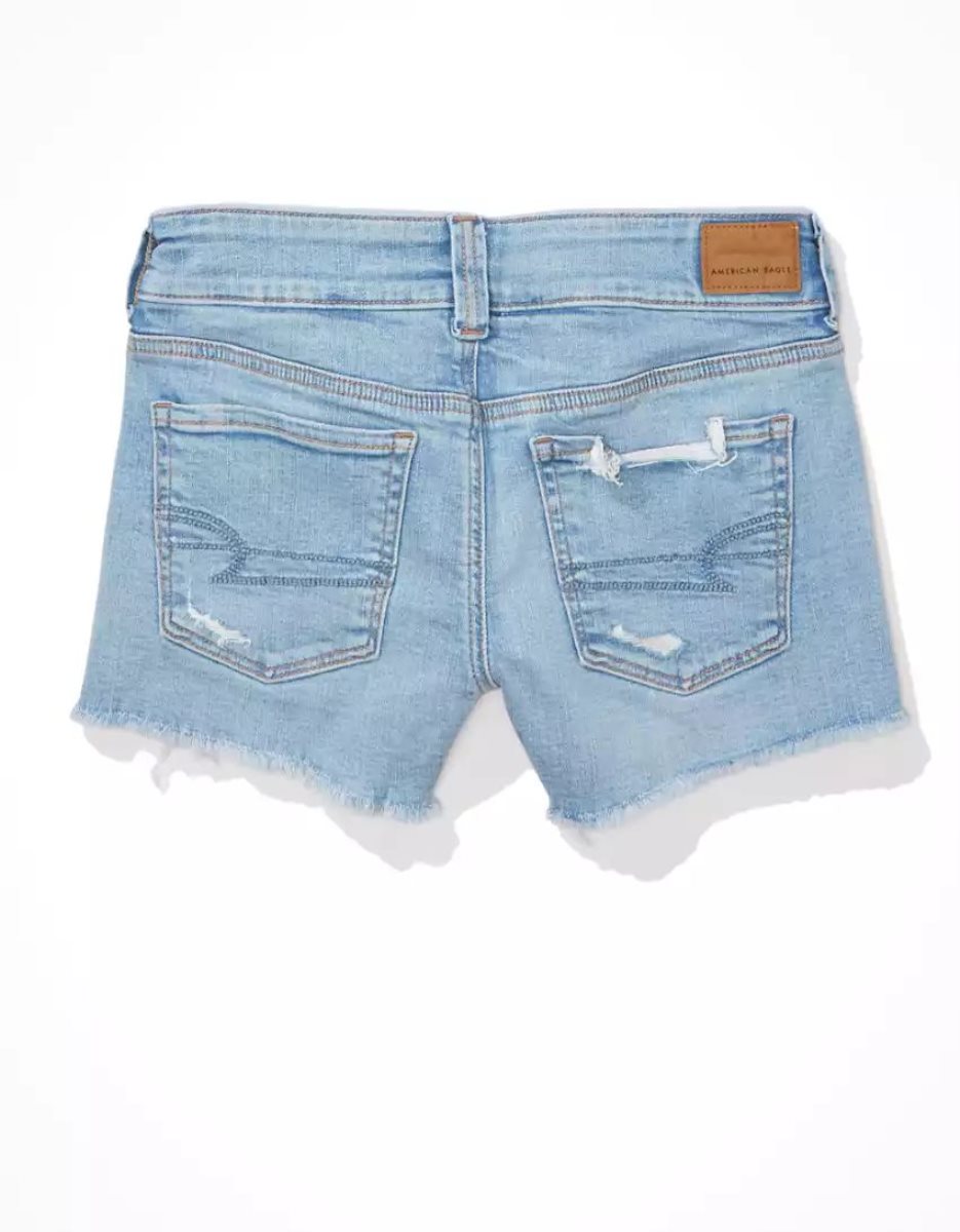 American Eagle AE Stretch Super Low-Rise Denim GolfShorts Damen Hellwaschen | VISEN9427