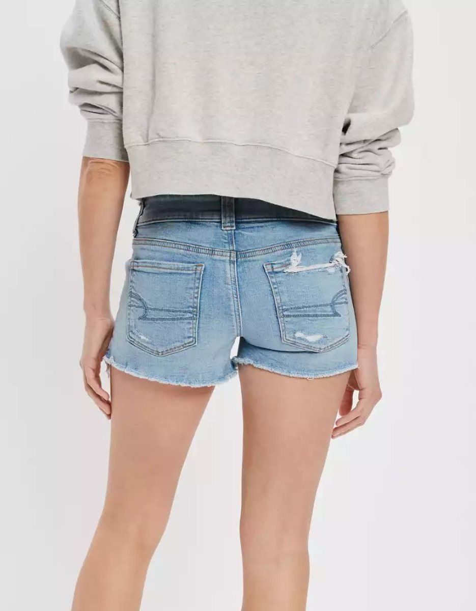 American Eagle AE Stretch Super Low-Rise Denim GolfShorts Damen Hellwaschen | VISEN9427