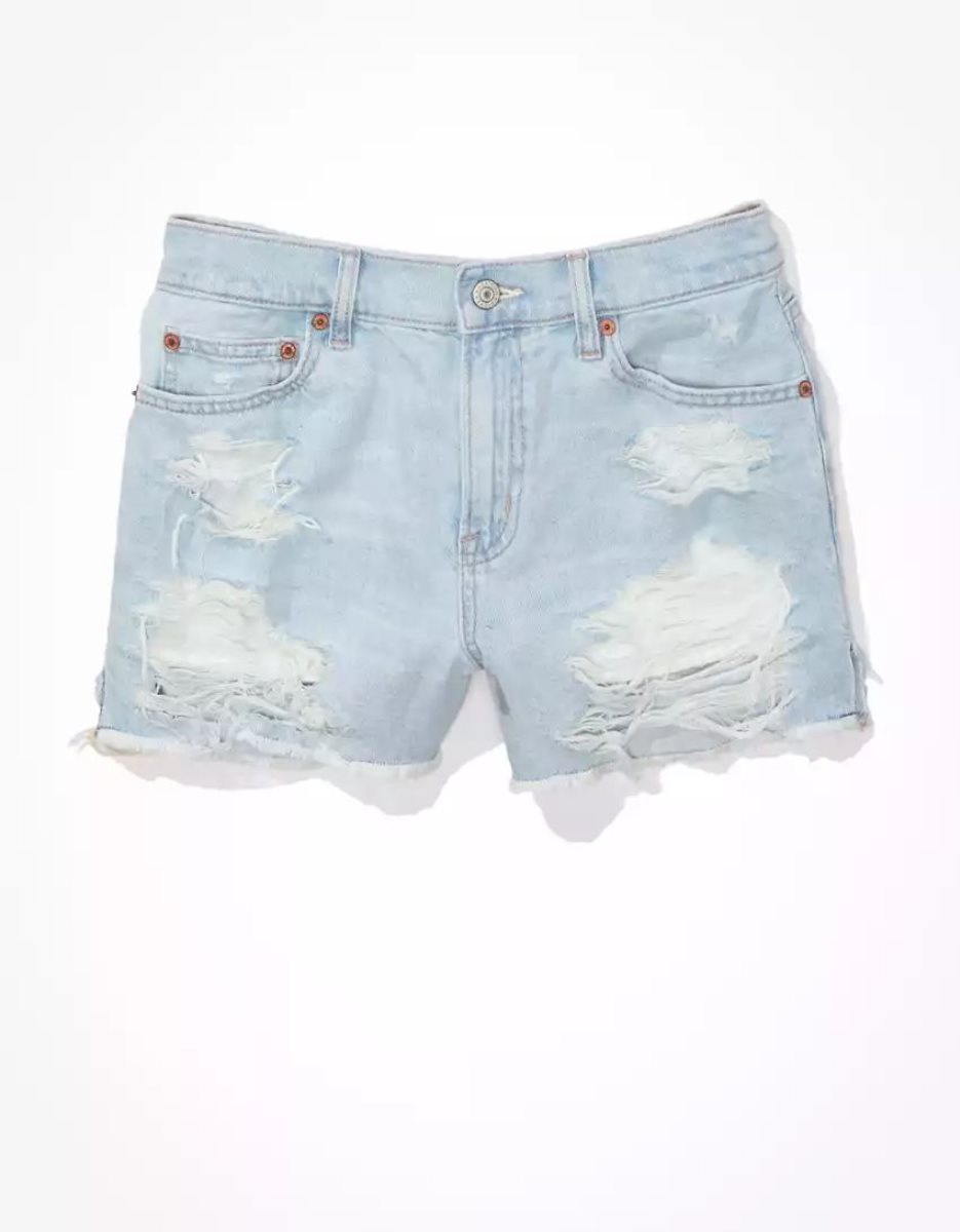 American Eagle AE Strigid Denim '90s Boyfriend GolfShorts Damen Hellindigo | GKLNB7324