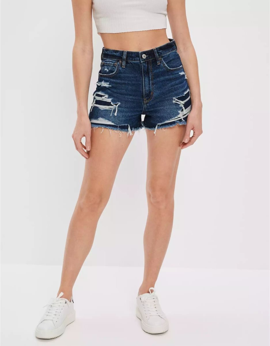 American Eagle AE Strigid Denim Mom GolfShorts Damen Mehrfarbig | IBXUP1395