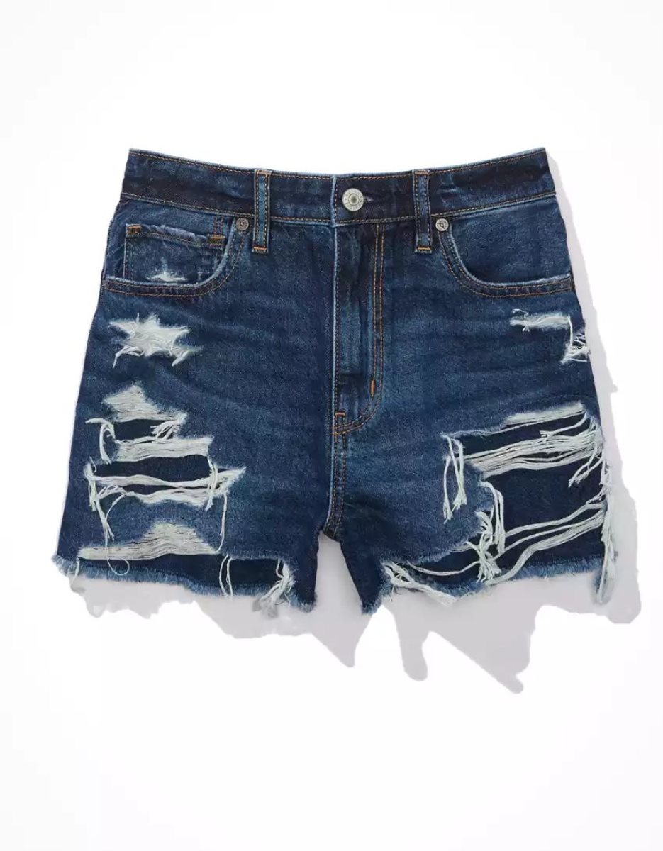 American Eagle AE Strigid Denim Mom GolfShorts Damen Mehrfarbig | IBXUP1395