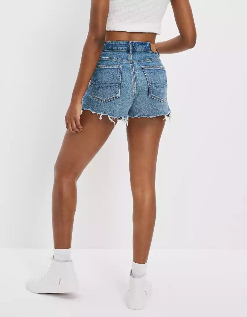 American Eagle AE Strigid Denim Mom GolfShorts Damen Indigo | RDPIF3947