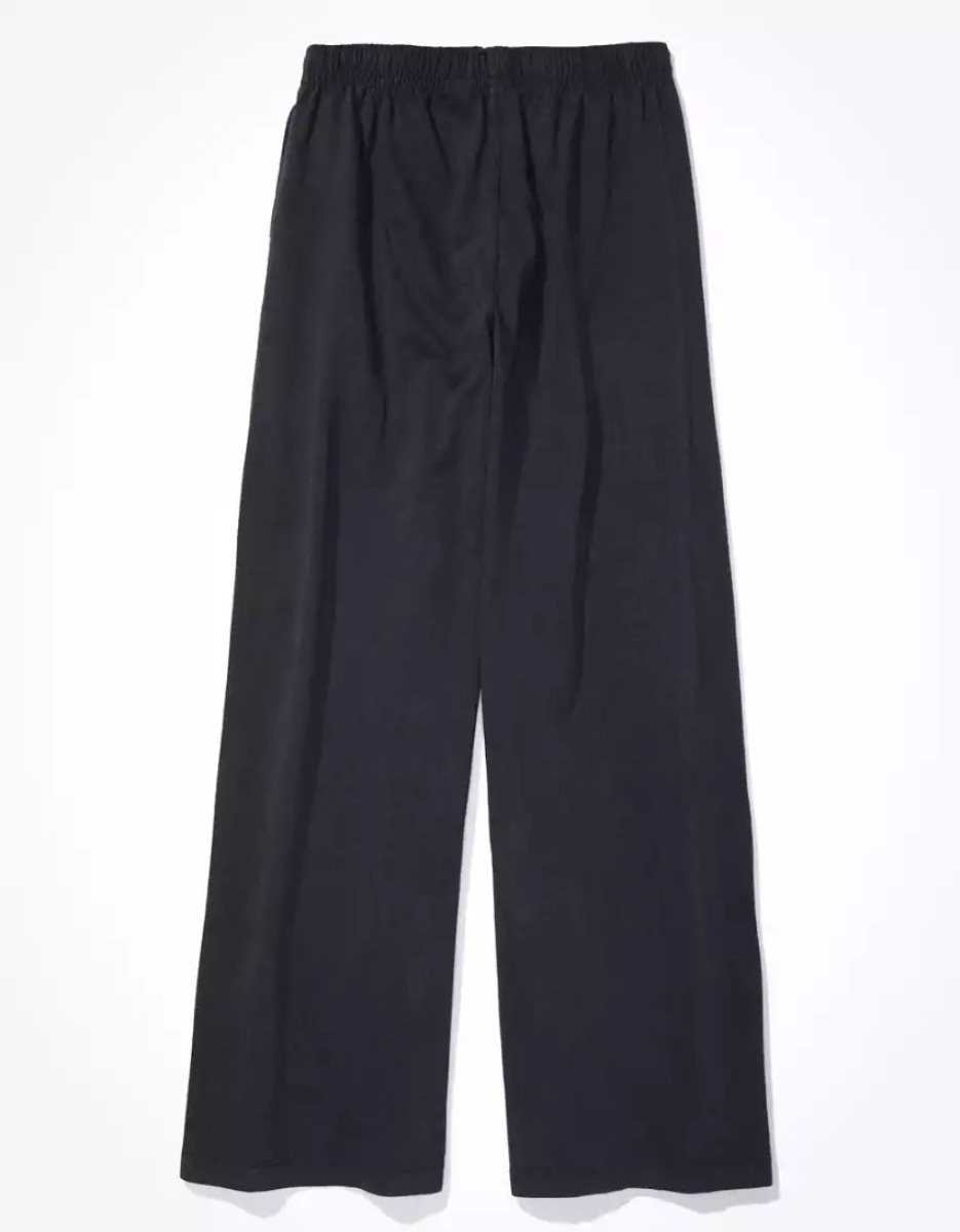 American Eagle AE Sun Set Super High-Waisted Baggy Weite-Leg Knit Pant Jogginghose Damen Schwarz | TCHLW3582