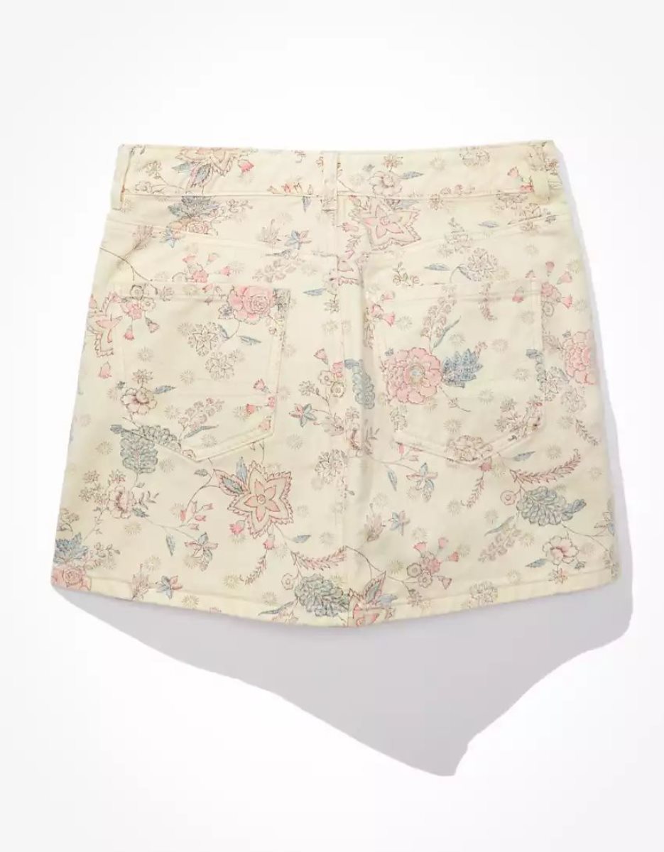 American Eagle AE Super High-Waisted Floral Mini GolfSkirts Damen Weiß | ZRYQH3510