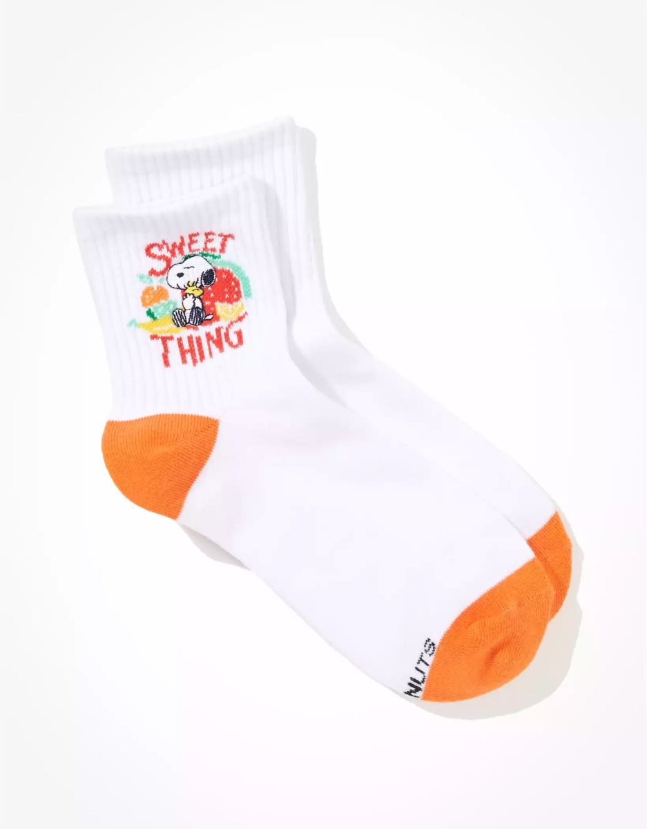 American Eagle AE Sweet Thing Peanuts Boyfriend Socken Damen Weiß | SYZBX3287