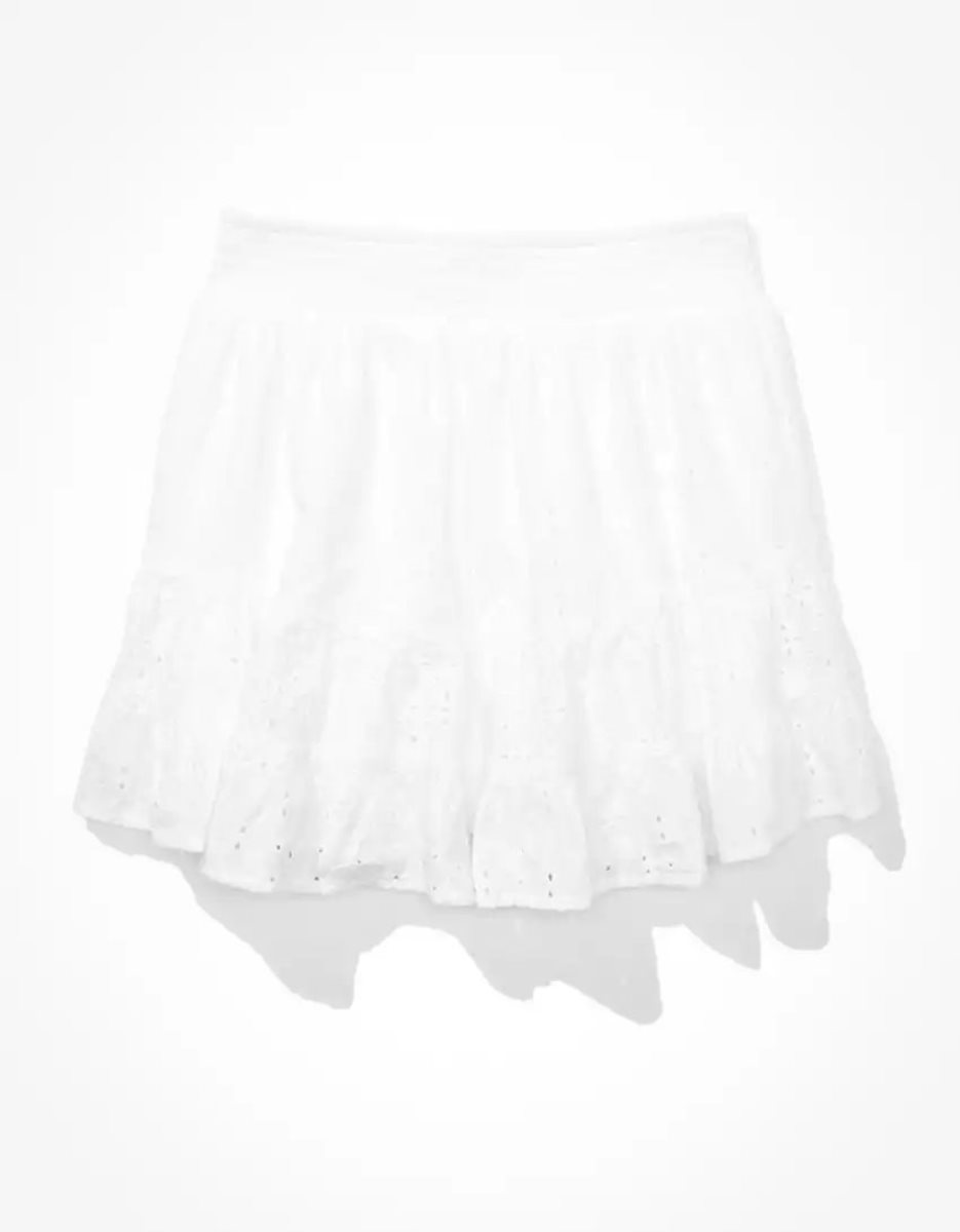 American Eagle AE Tiered Mini GolfSkirts Damen Weiß | VZHFC3650