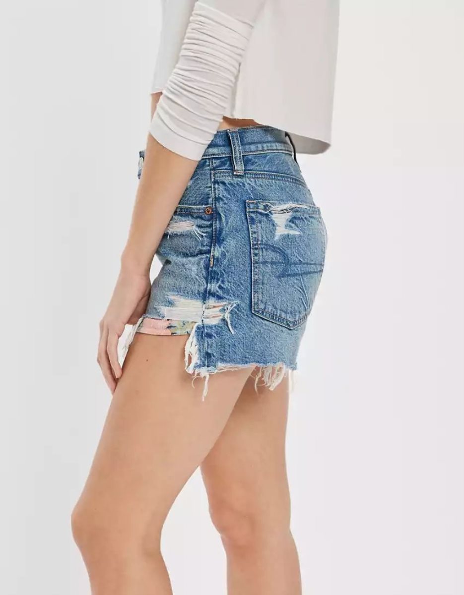 American Eagle AE x Outer Banks Denim Highest Taille '90s Boyfriend GolfShorts Damen Indigo | LWNYB4187