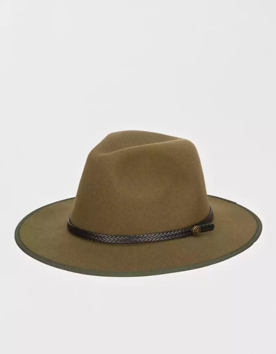 American Eagle San Diego Company Weite Brim Fedora Hüte Herren Dunkelbraun | WMAVN6128